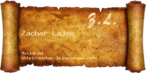 Zacher Lajos névjegykártya